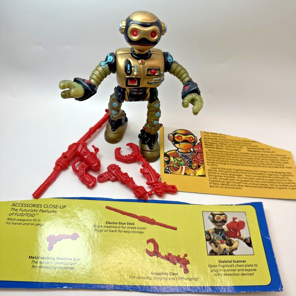 TMNT Fugitoid Complete Weapons Card Vintage 1990 Teenage Mutant Ninja Turtles